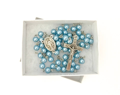 Miraculous Medal Silver Catholic Rosary