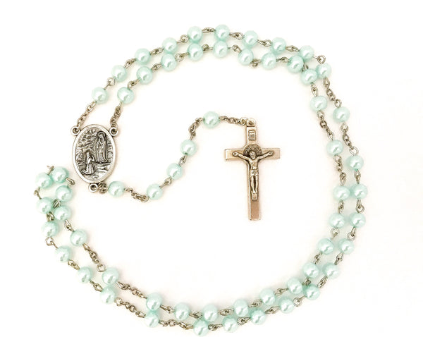 Our Lady of Lourdes Silver Catholic Rosary