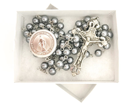Miraculous Medal Locket Engagement/Wedding Catholic Rosary