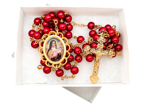 St Therese Gold Catholic Rosary