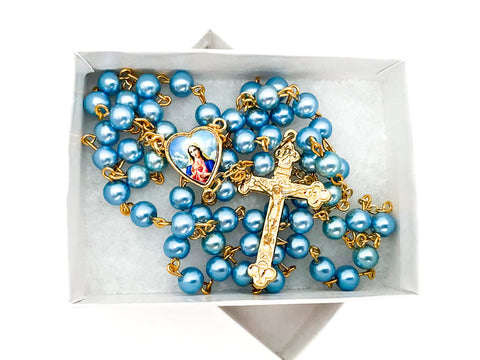 Immaculate Heart Gold Catholic Rosary