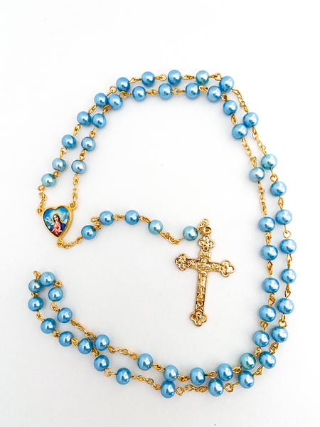 Immaculate Heart Gold Catholic Rosary