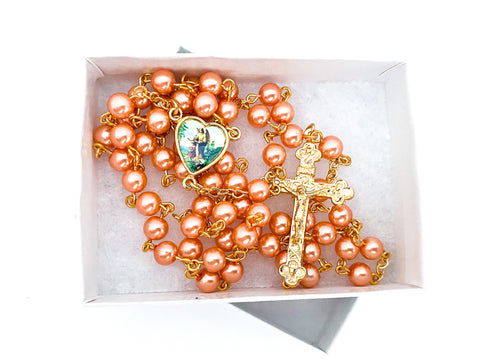 Guardian Angel Gold Catholic Rosary