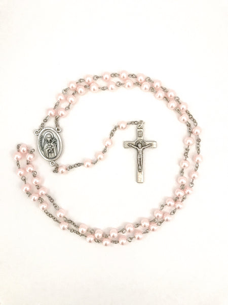 St Therese Silver Catholic Rosary