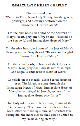 Immaculate Heart of Mary Catholic Chaplet