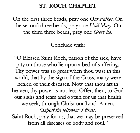 St Roch Catholic Chaplet against Disease