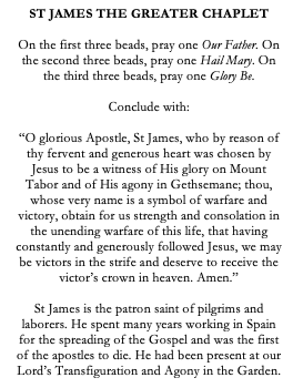 St James the Greater Catholic Chaplet for Pilgrims