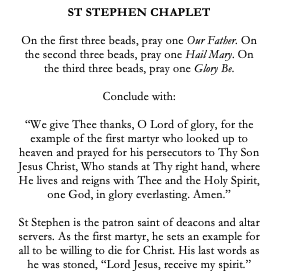 St Stephen Catholic Chaplet